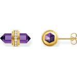 Violette Thomas Sabo Edelsteinohrringe vergoldet aus Kristall mit Amethyst für Damen 
