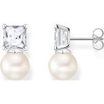 Silberne Thomas Sabo Quadratische Perlenohrstecker mit Echte Perle für Damen 