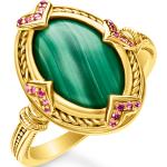 Grüne Thomas Sabo Goldringe glänzend aus Gold mit Malachit handgemacht für Damen Größe 50 