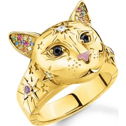 Thomas Sabo Ring Katze gold mehrfarbig