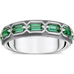 Thomas Sabo Ring Krokodilpanzer mit grünen Steinen Silber geschwärzt grün