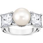 Reduzierte Silberne Thomas Sabo Quadratische Damenperlenringe mit Echte Perle Größe 54 