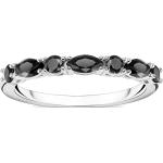 Reduzierte Silberne Boho Thomas Sabo Runde Ringe mit schwarzem Stein aus Silber für Damen Größe 52 