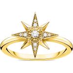 Reduzierte Weiße Sterne Thomas Sabo Vergoldete Ringe mit Weihnachts-Motiv Vergoldete aus Gelbgold für Damen Größe 52 