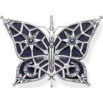 Silberne Kettenanhänger mit Insekten-Motiv aus Glas mit Spinell 