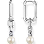 Weiße Thomas Sabo Perlenohrringe poliert aus Silber mit Echte Perle für Damen 