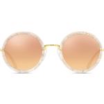 Weiße Runde Runde Sonnenbrillen aus Metall für Damen 