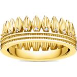 Goldene Thomas Sabo Damenbandringe vergoldet mit Zirkonia Größe 50 