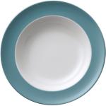 Blaue Suppenteller 23 cm aus Porzellan mikrowellengeeignet 
