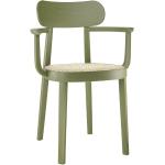 Olivgrüne Minimalistische Thonet Holzstühle gebeizt aus Buche mit Armlehne Breite 50-100cm, Tiefe 0-50cm 
