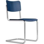 Cobaltblaue Moderne Thonet Freischwinger Stühle gebeizt aus Buche Breite 0-50cm, Höhe 0-50cm, Tiefe 0-50cm 