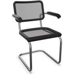 Schwarze Moderne Thonet Freischwinger Stühle gebeizt aus Buche mit Armlehne Breite 50-100cm, Höhe 50-100cm, Tiefe 50-100cm 