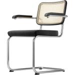 Schwarze Thonet Stühle im Bauhausstil gebeizt aus Buche mit Armlehne Breite 50-100cm, Höhe 50-100cm, Tiefe 50-100cm 
