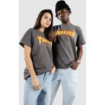 Graue Streetwear Thrasher Flame T-Shirts aus Baumwolle für Herren Größe XL 