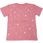 Pinke Blumenmuster Oversize Kinder T-Shirts aus Baumwolle Größe 104 