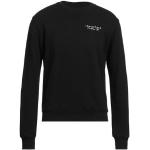 Schwarze Unifarbene Langärmelige Throwback Herrensweatshirts aus Baumwolle Größe XL 