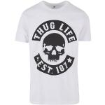 Weiße Thug Life T-Shirts aus Baumwollmischung für Herren Größe M 