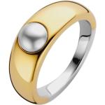Silberne Bicolor Ringe für Damen Größe 54 