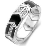 Reduzierte Silberne Ti Sento Vergoldete Ringe aus Silber mit Onyx für Damen Größe 48 