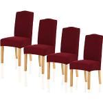Reduzierte Bordeauxrote Stuhlhussen aus Polyester 4-teilig 