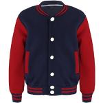 Marineblaue Bestickte Sportliche Atmungsaktive V-Ausschnitt College Jacken für Kinder & Baseball Jacken für Kinder für Jungen Größe 146 