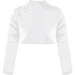 Weiße Elegante Kinderübergangsjacken aus Spitze für Mädchen Größe 122 