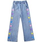 Blaue Atmungsaktive Slim Jeans für Kinder aus Denim für Mädchen Größe 134 
