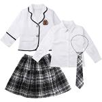 Weiße Karo Mini Kinderblazer mit Knopf Handwäsche für Mädchen Größe 110 