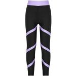 TiaoBug Mädchen Sporthose Sport Leggings in schönen Kontrastfarben Tanz Laufen Tights Fitness Yoga Pants Lila C 134-140