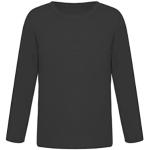 Schwarze Unifarbene Langärmelige Kinderunterhemden für Jungen Größe 170 