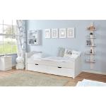 Weiße Ticaa Tagesbetten & Daybeds matt aus Massivholz mit Schublade 90x200 