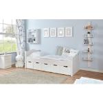 Weiße Ticaa Tagesbetten & Daybeds aus Massivholz mit Schublade 120x200 