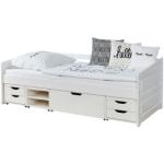 Reduzierte Weiße Ticaa Sofabetten lackiert aus Massivholz mit Schublade 90x200 