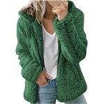 Grüne Casual Fleecejacken mit Kapuze aus Fleece mit Kapuze für Damen Größe XL Große Größen für den für den Herbst 
