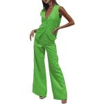 Grüne Unifarbene Business Damenhosenanzüge Größe M für den für den Sommer 