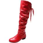 Rote Damencowboystiefel & Damenwesternstiefel mit Schnalle in Normalweite aus Gummi leicht Größe 43 für den für den Herbst 
