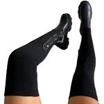 Schwarze Damenoverkneestiefel mit Reißverschluss in Normalweite aus Gummi leicht Größe 43 für den für den Winter 