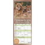 Tierfamilien - Familienplaner 2024 für 4 Personen - Korsch-Verlag - Kalender mit 4 Spalten zum Eintragen - 19 cm x 46 cm