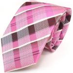 Pinke Karo Business TigerTie Krawatten-Sets aus Seide für Herren 