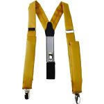 Goldene Unifarbene TigerTie Clip-Hosenträger aus Polyester für Herren Größe M 