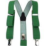 Grüne TigerTie Clip-Hosenträger aus Polyester für Herren Größe M 