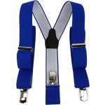 Blaue Unifarbene TigerTie Clip-Hosenträger für Herren Einheitsgröße 
