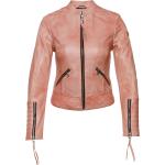 Rosa Gesteppte Tigha Stehkragen Übergangsjacken mit Reißverschluss aus Leder für Damen Größe S für den für den Herbst 