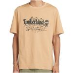Beige Langärmelige Timberland Bio T-Shirts aus Baumwolle für Herren Größe L 
