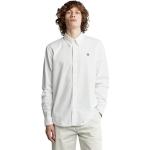 Reduzierte Weiße Bestickte Timberland Button Down Kragen Slim Fit Hemden aus Baumwolle für Herren Größe M 