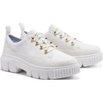 Weiße Timberland Greyfield Low Sneaker leicht für Kinder mit Absatzhöhe 3cm bis 5cm 