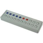 TimeTex Rechenschieber ABACO 20, 20 Perlen, Rechenrahmen, aus Kunststoff, rot / blau / grau