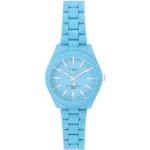 Blaue Timex Quarz Stahlarmbanduhren mit Kunststoff-Uhrenglas für Damen 