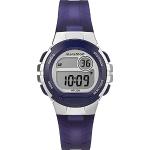 Lila 3 Bar wasserdichte Wasserdichte Timex Kunststoffarmbanduhren mit Digital-Zifferblatt mit Alarm mit Kunststoff-Uhrenglas mit Kunststoffarmband für Damen zum Schwimmen 