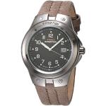 Braune Timex Quarz Herrenarmbanduhren mit Analog-Zifferblatt mit Hintergrundbeleuchtung mit Mineralglas-Uhrenglas mit Lederarmband 